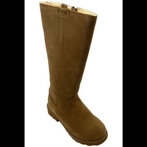 BEARPAW Women's Audrina Suede Tall Boot w Rain/Stain Repellent Hickory - Medium